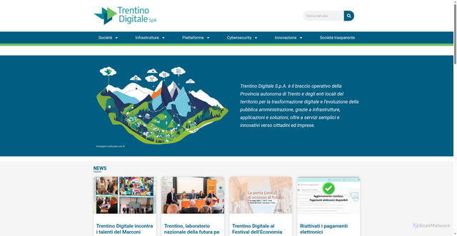 Security scan screenshot of https://www.trentinodigitale.it