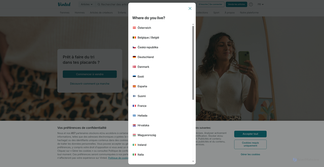 Security scan screenshot of https://www.vinted.fr/