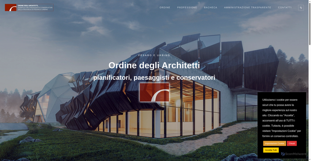 Security scan screenshot of https://www.architettipesarourbino.com/