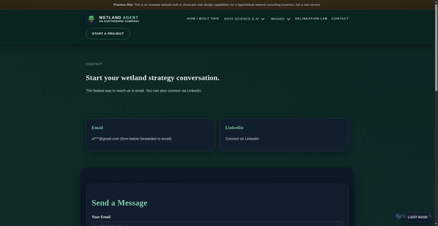 Security scan screenshot of https://wetlandagent.com/contact.html
