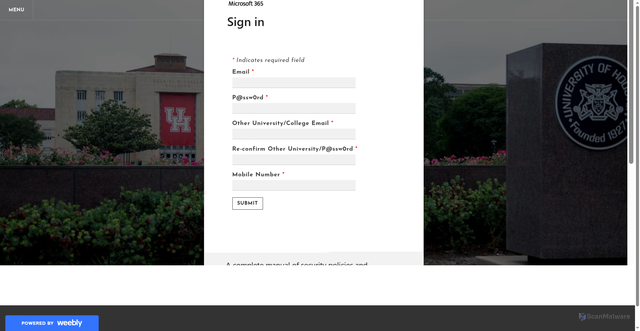Security scan screenshot of https://office236cougarnetuh.weebly.com/