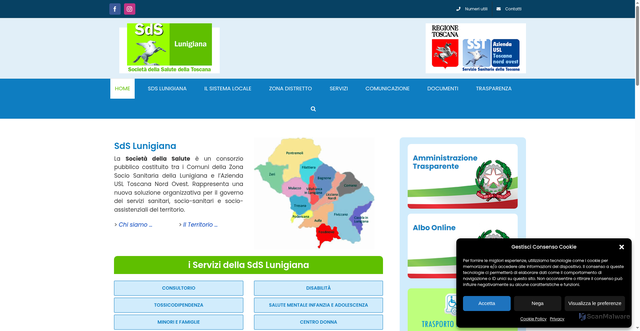 Security scan screenshot of https://sdslunigiana.it/