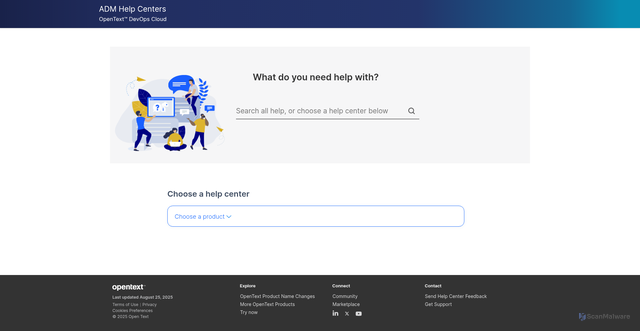 Security scan screenshot of https://admhelp.microfocus.com