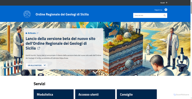 Security scan screenshot of https://www.geologidisicilia.it/