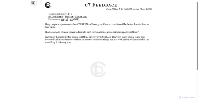 Security scan screenshot of https://cthor2.pages.dev/c7-Feedback