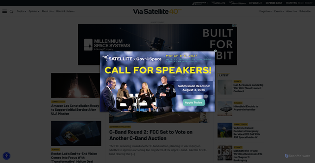 Security scan screenshot of https://www.satellitetoday.com