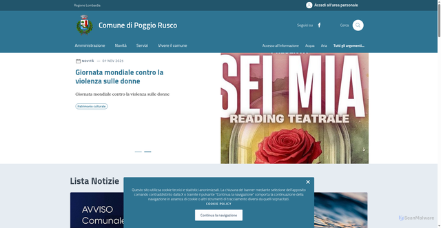 Security scan screenshot of https://comune.poggiorusco.mn.it/