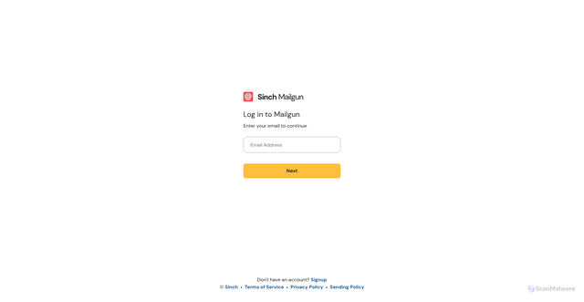 Security scan screenshot of https://app.mailgun.com