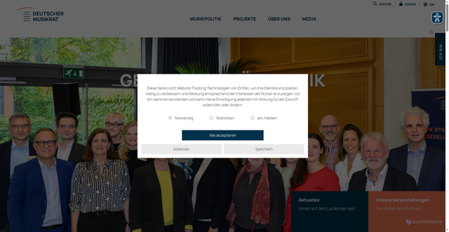 Security scan screenshot of https://www.musikrat.de/