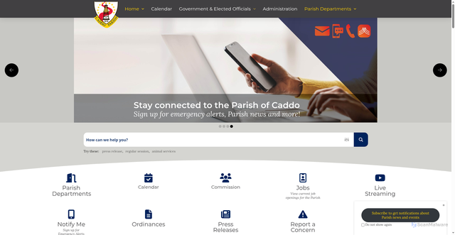 Security scan screenshot of https://caddo.gov/