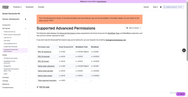 Security scan screenshot of http://metamask-docs-fbv47wj26-consensys-ddffed67.vercel.app/smart-accounts-kit/development/get-started/supported-advanced-permissions/