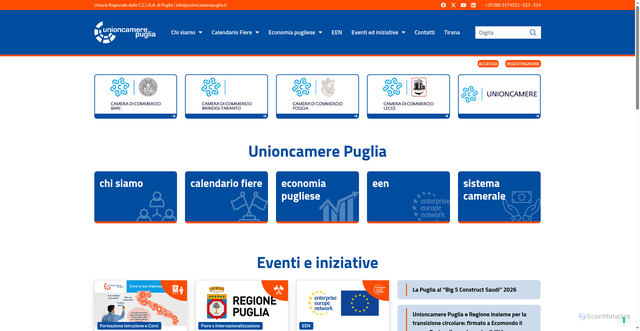 Security scan screenshot of https://www.unioncamerepuglia.it/