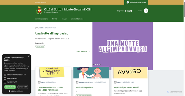 Security scan screenshot of https://www.comune.sottoilmontegiovannixxiii.bg.it/