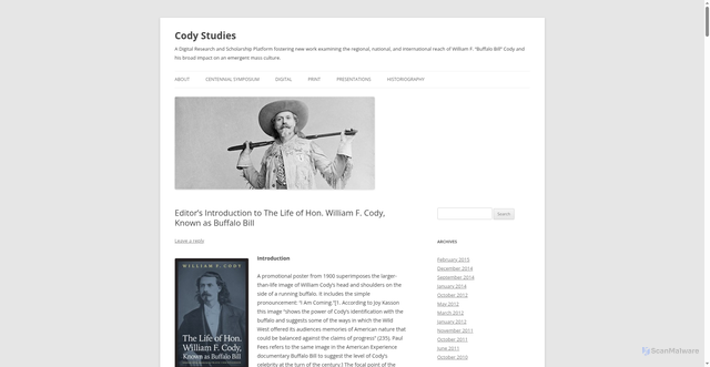 Security scan screenshot of https://www.codystudies.org/editors-introduction-to-the-life-of-hon-william-f-cody-known-as-buffalo-bill/
