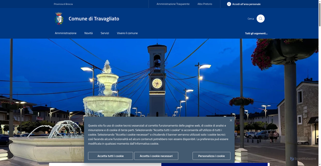 Security scan screenshot of https://www.comune.travagliato.bs.it/