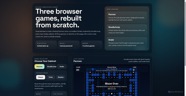 Security scan screenshot of https://shaunyunblocked-w4mv3h1fo1.edgeone.app/
