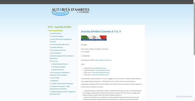 Security scan screenshot of https://www.ato4cuneese.it/