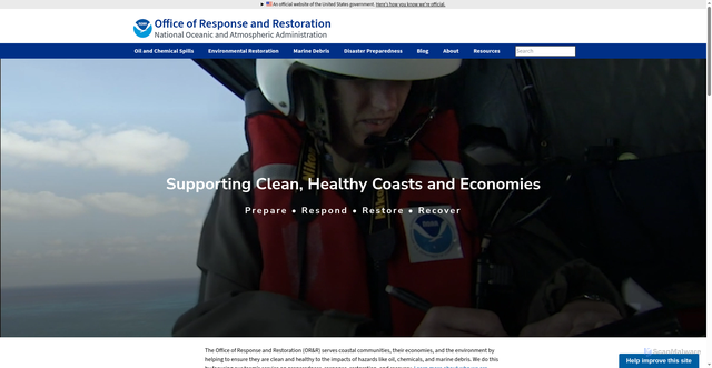 Security scan screenshot of https://response.restoration.noaa.gov