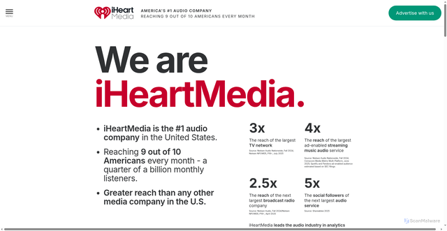 Security scan screenshot of https://www.iheartmedia.com/