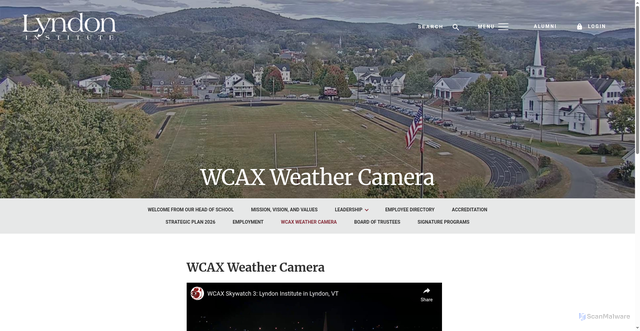 Security scan screenshot of https://www.lyndoninstitute.org/about/wcax-weather-camera