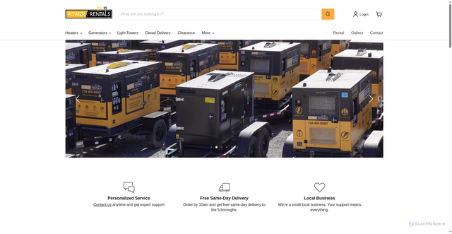 Security scan screenshot of https://powerrentals.com