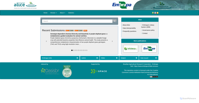 Security scan screenshot of https://www.alice.cnptia.embrapa.br