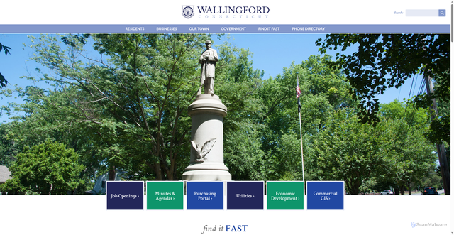 Security scan screenshot of https://www.wallingfordct.gov/