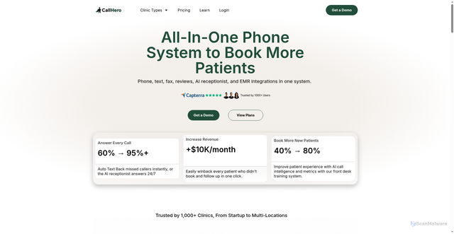 Security scan screenshot of https://mycallhero.com