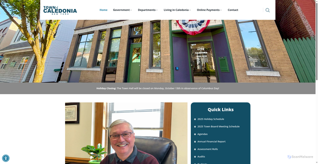 Security scan screenshot of https://caledoniany.gov/