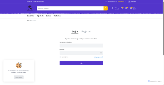Security scan screenshot of https://prosrstdscemarkest.com/my-account/