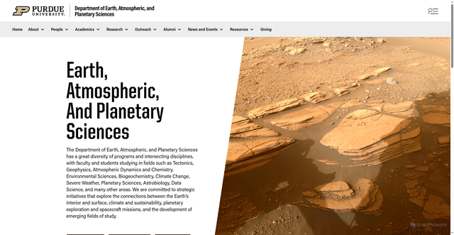Security scan screenshot of https://eaps.purdue.edu