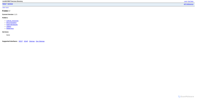 Security scan screenshot of https://mapservices.nps.gov