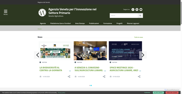 Security scan screenshot of https://www.venetoagricoltura.org