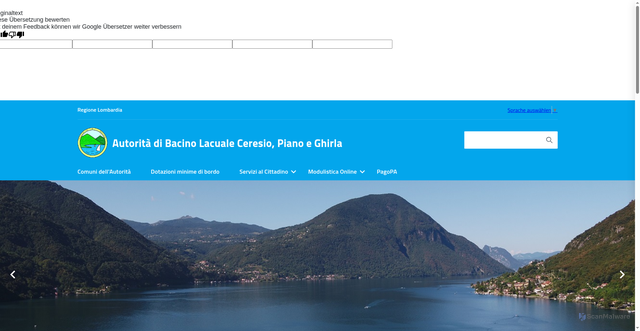 Security scan screenshot of https://www.autoritabacinoceresio.it/