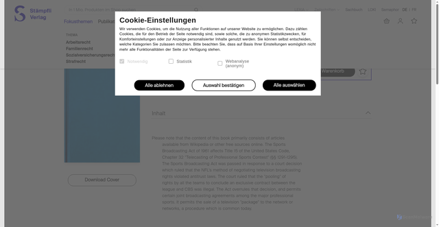 Security scan screenshot of https://staempflirecht.ch/sports-broadcasting-act-of-1961/ean-9786138810834