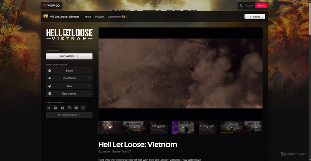 Security scan screenshot of https://player.gg/explore/games/362063-hell-let-loose-vietnam