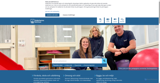 Security scan screenshot of https://www.soderhamn.se/