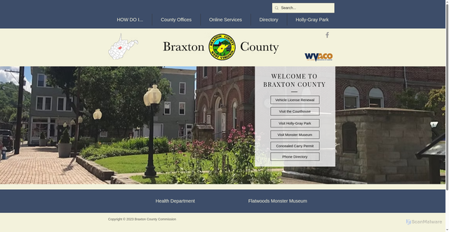 Security scan screenshot of https://www.braxtoncountywv.gov/
