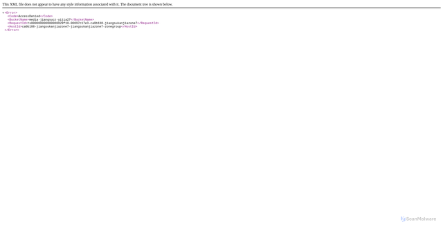 Security scan screenshot of https://media-jiangsucz-yijia27.js3oss.xstore.ctyun.cn