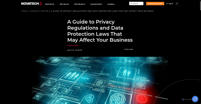 Security scan screenshot of https://novatech.net/blog/a-guide-to-privacy-regulations-and-data-protection-laws-that-may-affect-your-business