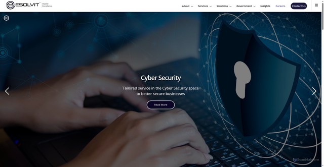 Security scan screenshot of https://esolvit.com