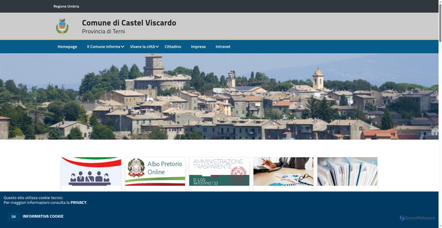 Security scan screenshot of https://www.comune.castelviscardo.tr.it/hh/index.php