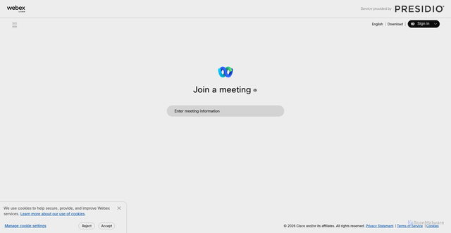 Security scan screenshot of https://iid.webex.com