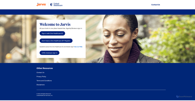 Security scan screenshot of https://uhcjarvis.com