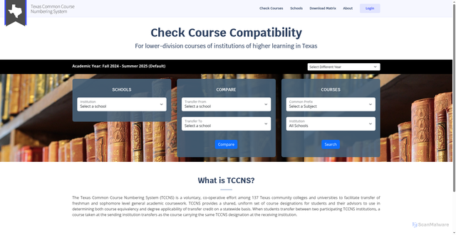 Security scan screenshot of https://tccns.org/