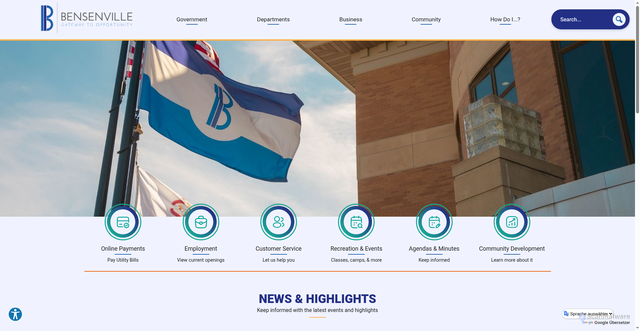 Security scan screenshot of https://bensenville.gov/