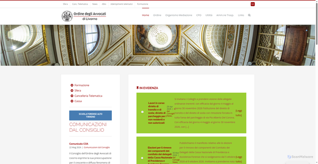 Security scan screenshot of https://www.ordineavvocatilivorno.it