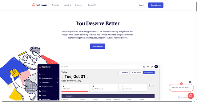 Security scan screenshot of https://www.redroverk12.com/