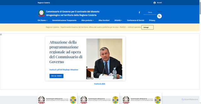 Security scan screenshot of https://www.dissestocalabria.it