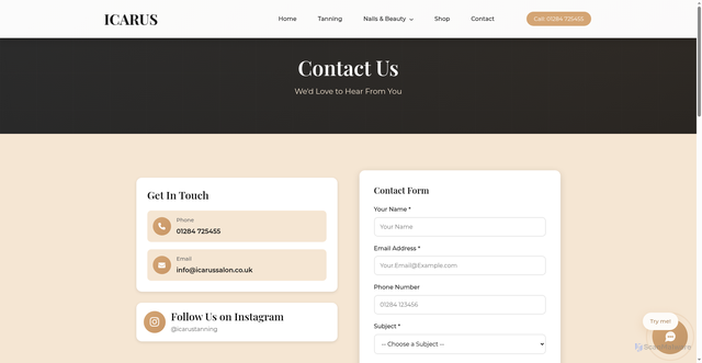 Security scan screenshot of https://icarus-website-main.pages.dev/contact
